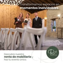 Ceremonia de boda con mobiliario Rentals RM